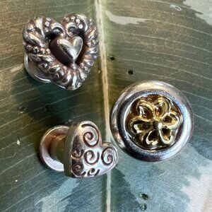 Vintage Brighton Thumb Tacks / Push Pins (3) + Gift Bag